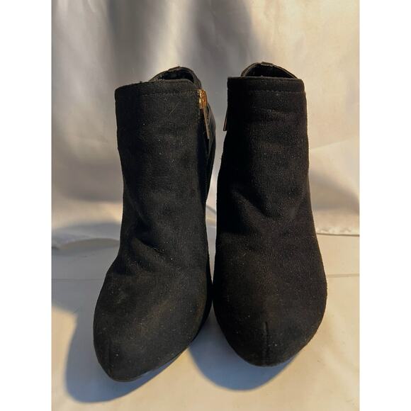 GUESS BOOTIE ANKLE BOOT BLACK SUEDE LEATHER STILETTO HEEL SZ 6 M - Picture 5 of 8